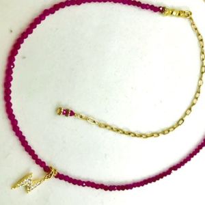 Necklace:  Reconstructed Rubies, Lightening Bolt,